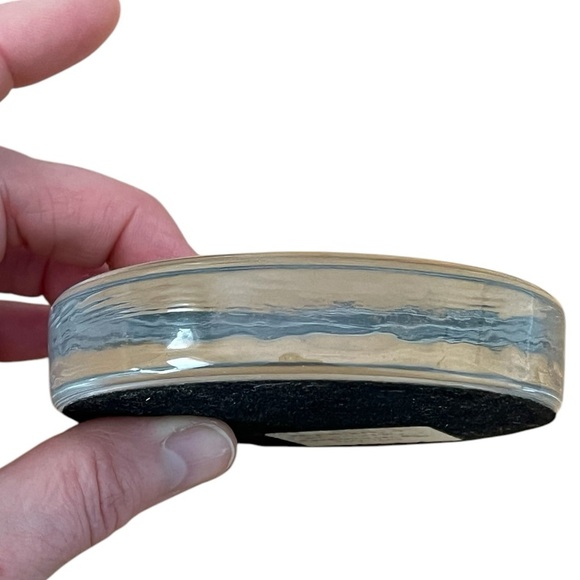 Rembrandt van Rijn Paperweight Vintage Clear Glass 3.5” x 3/4” Felt Base - Picture 3 of 4